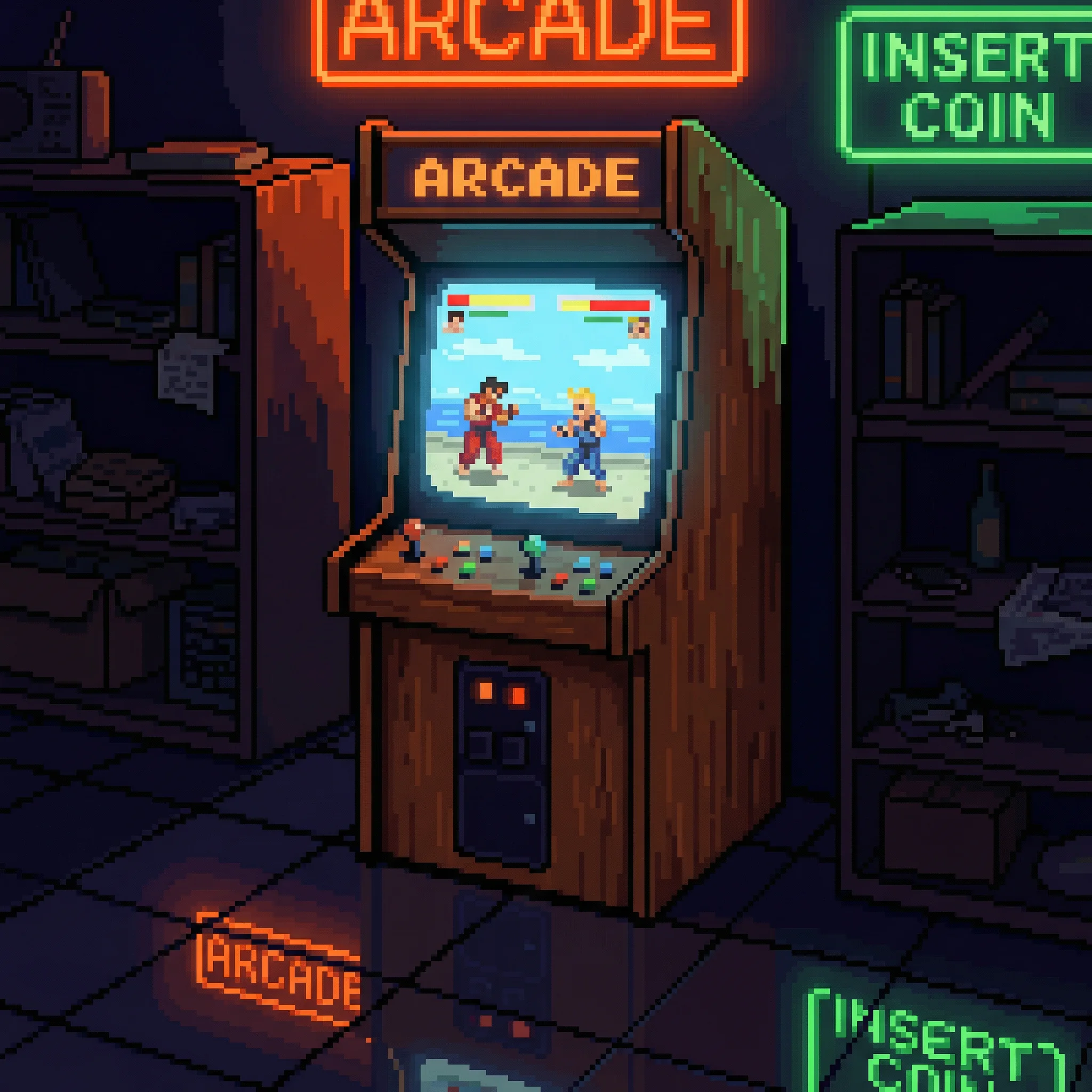 像素艺术作品：怀旧街机厅 - 米乐体育 社区创作
